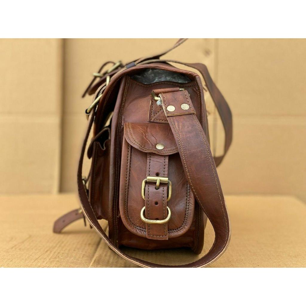 Skórzana torba listonoszka torebka torebka tote tornister z wieloma kieszeniami torba damska Vintage