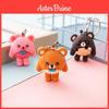Egg Party 3d Bear Keychain In Pink Yellow And Brown