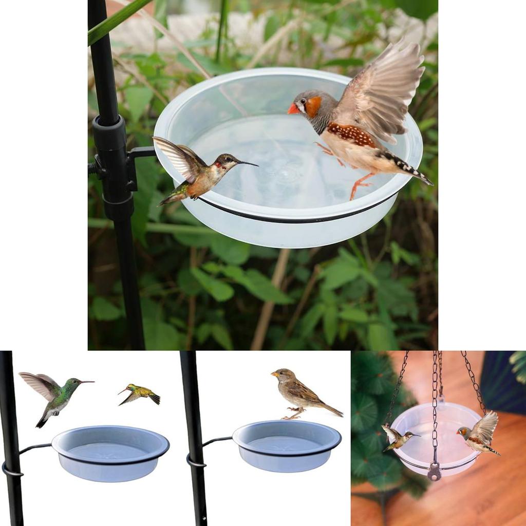 Hochwertiger Plastik-Vogelfutterspender mit stabilem Metallständer und vielseitiger Kolibri-Wasserschale für den Außenbereich