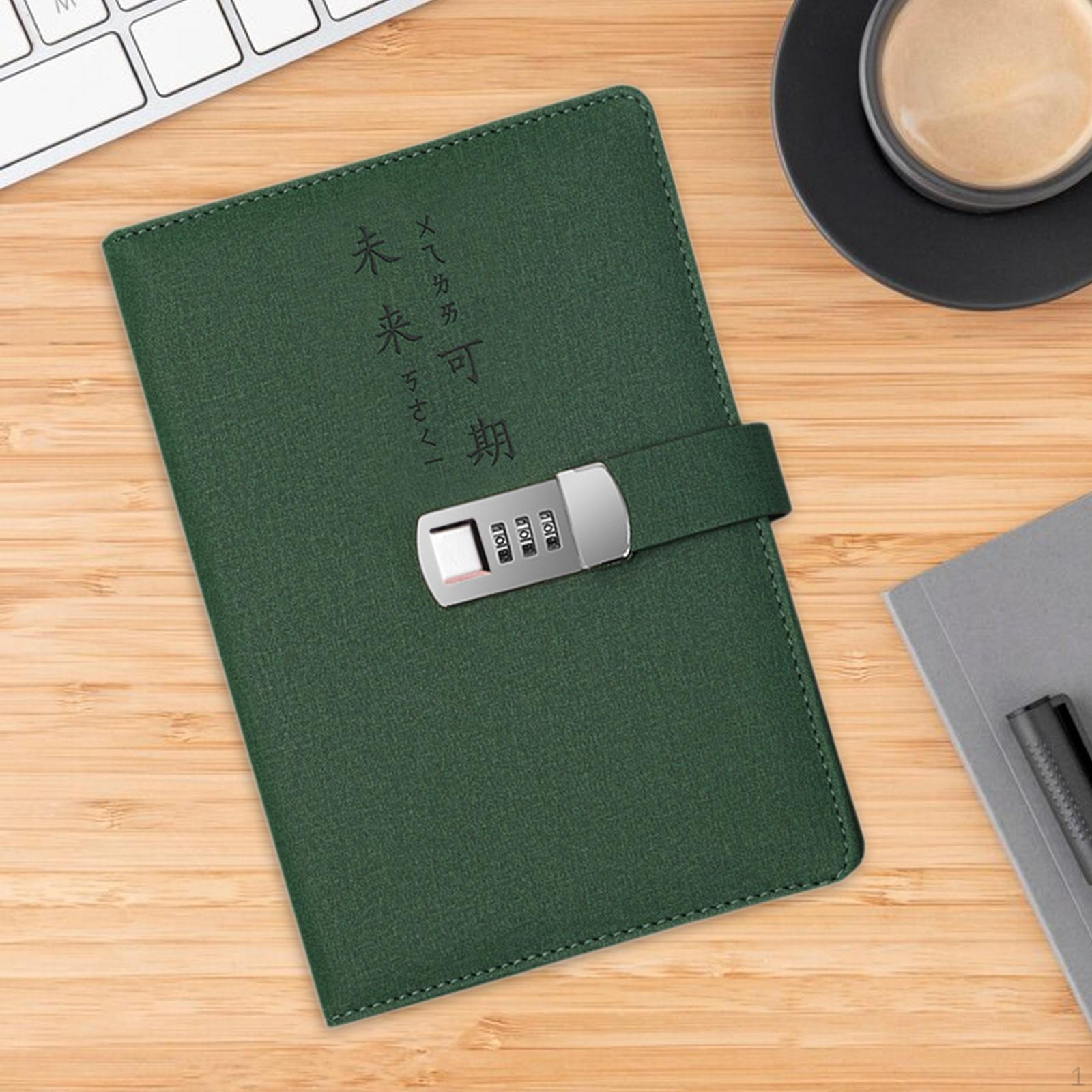 

Дневник с замком, прочные канцелярские принадлежности, журнал с замком для домашних мужчин темно-зеленого