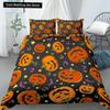 Happy Halloween King Queen Duvet Cover Orange Pumpkin Bedding Set Kids Teens Adults Bats Horror Festival Polyester Quilt Cover