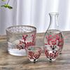 Japanese Style Sakura Wine Glasses Wine Decanter Sake Jug Set Household Wine Warmer Hotel Wedding Resturant Bar Glass Set Gift