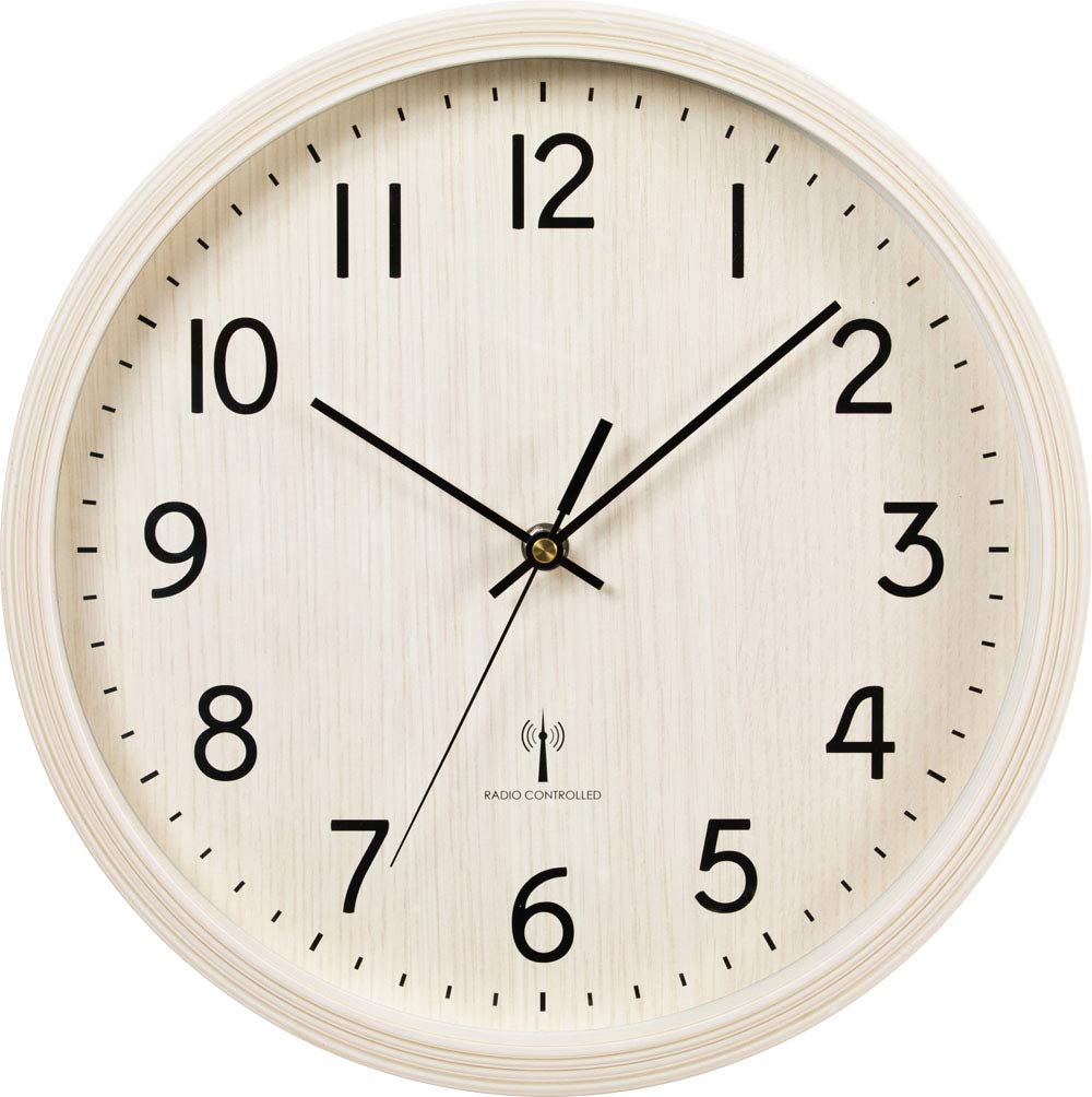 

Iris Plaza Wall 30cm with for Accurate Lightweight Slim Step Movement with Second Hand Simple Ideal for Single Radio-Controlled Clock, Ivory, слоновая кость