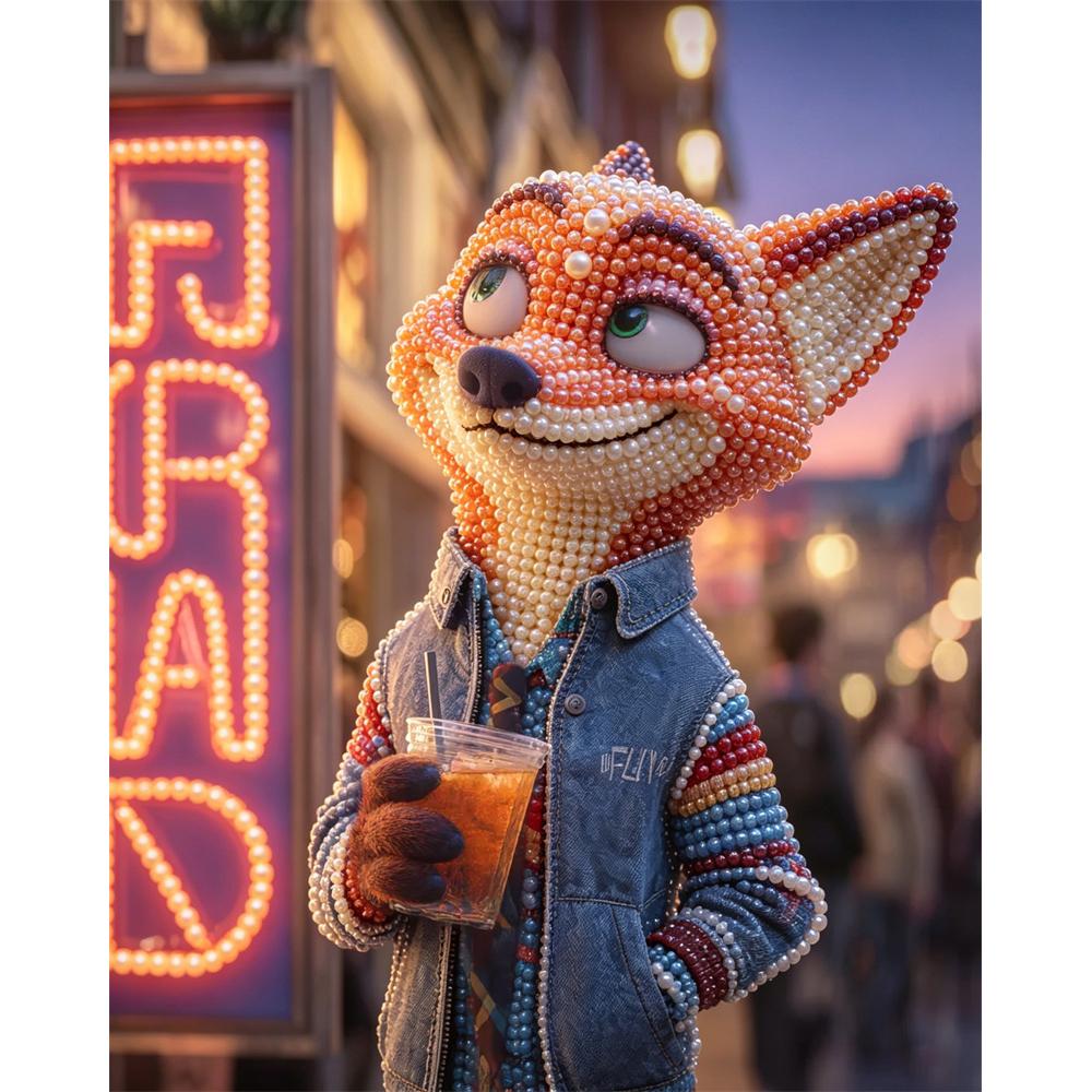 

Disney Pearl Painting Zootopia Nicks Creative Pearl Art Painting 5D DIY Pearl Embroidery Mosaic Cross Stitch Kit Home Decor 30x40
