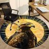 1pc Eagle Emblem Chair Carpet for Office, Round Non Slip Durable Large Size Office Carpet, Suitable for Office