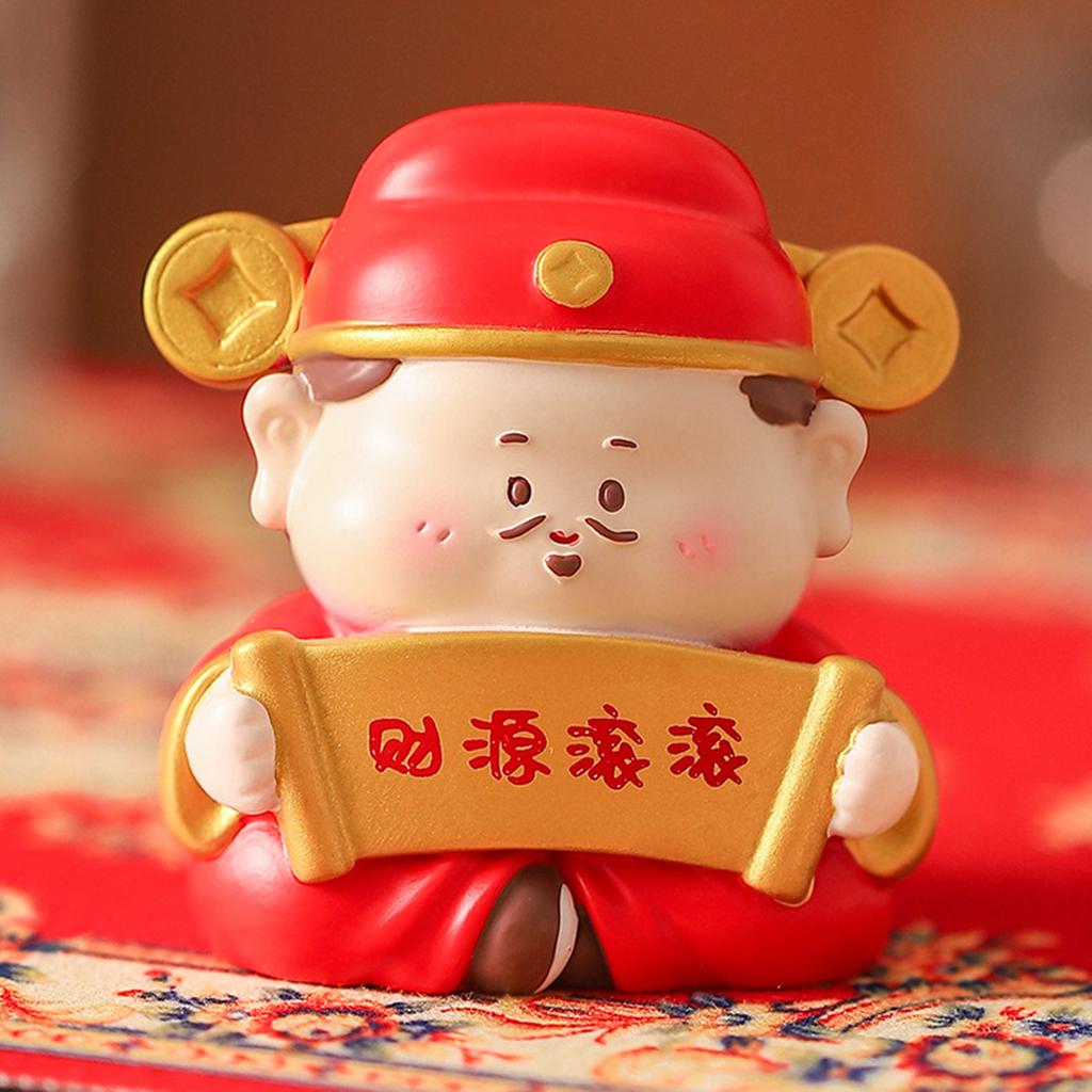 2025 Chinese New Year Decor Chinese God Figurines God of Fortune Figurine for Table Car Centerpiece Bookshelf Decoration