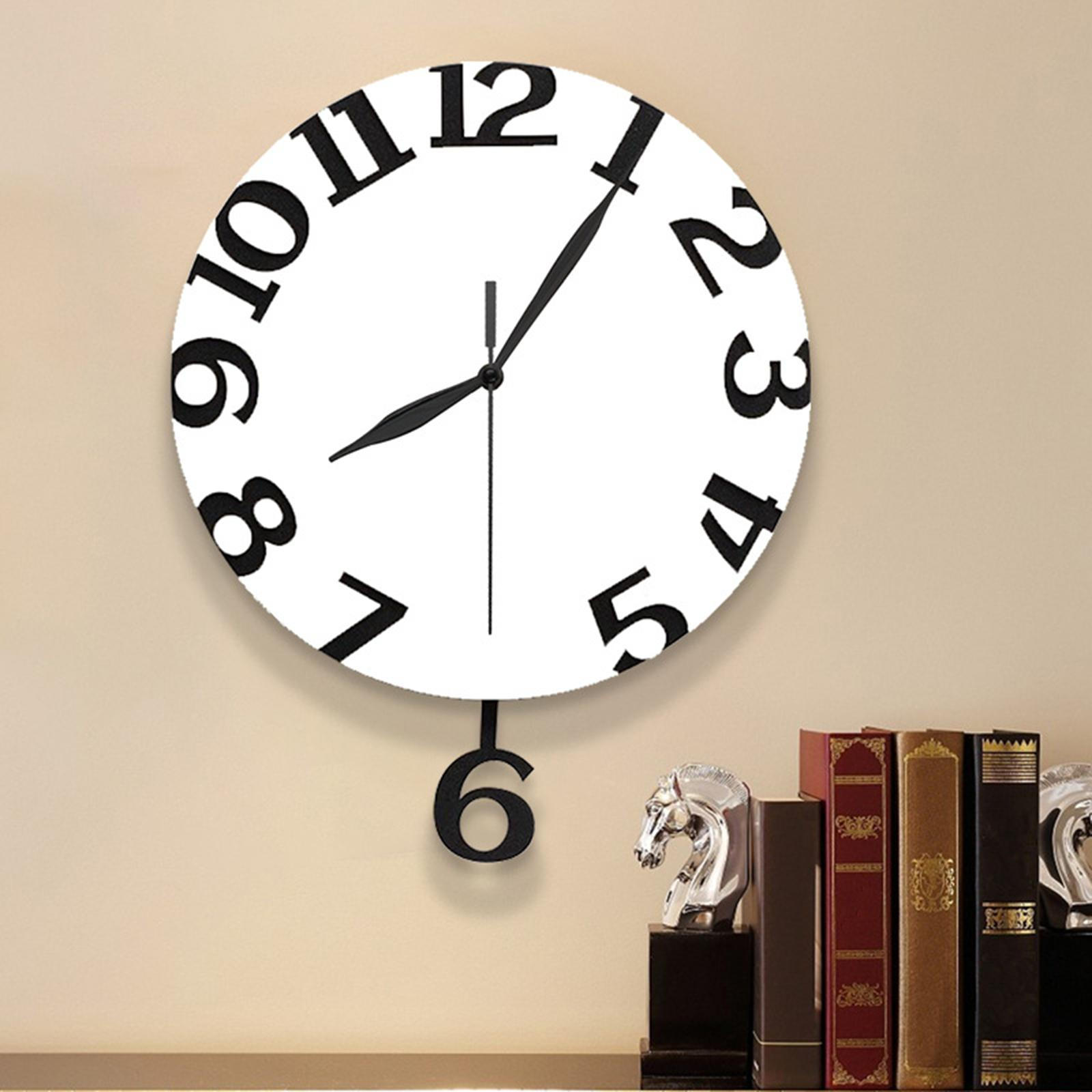 

Качающиеся настенные часы, декоративные акриловые, круглые, стильные подвесные украшения для белый