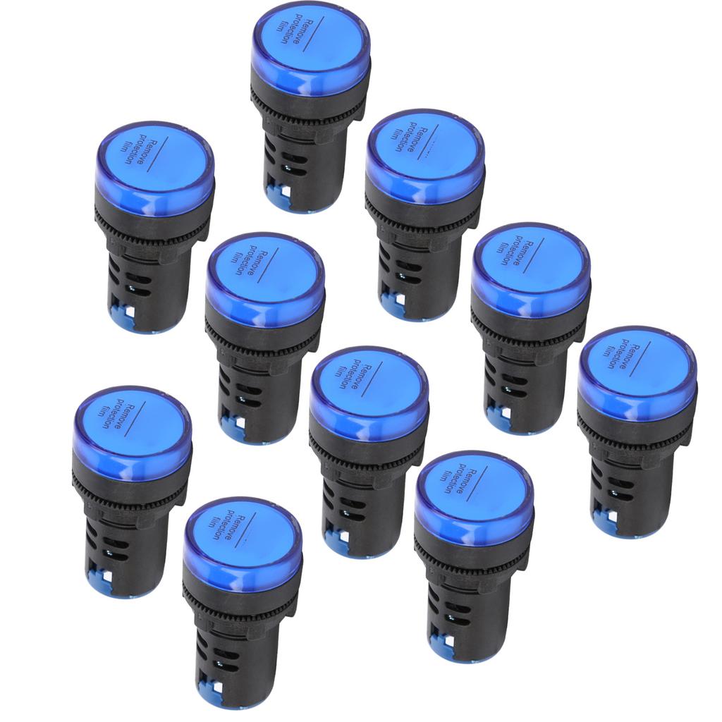 10Pcs Blue LED Signal Light AD16‑22DS High Brightness LED Indicator for Equipment