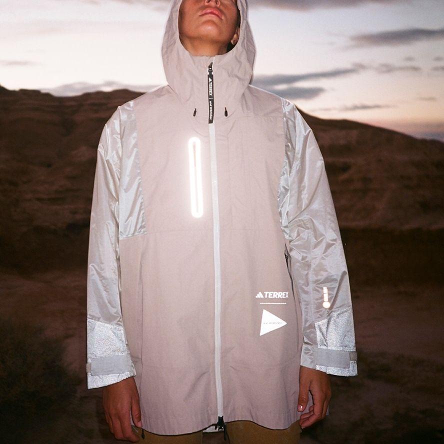 Adidas Terrex X And Wander Kolaborace SS23 Color Block Outdoorová Vodotěsná Bunda do Deště Dámská Bunda Šedá Růžová HR7144