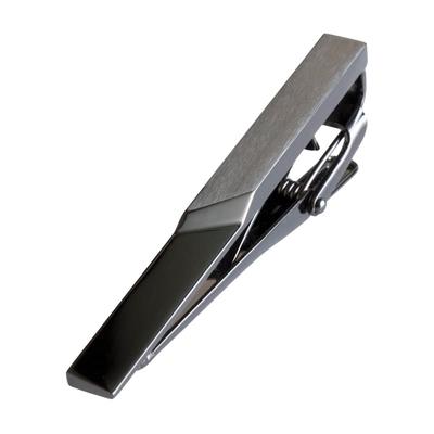Tie Clip for Made In Crocodile Style [Tabarat] Men, Japan, Brass, Geometric, (Black Silver)