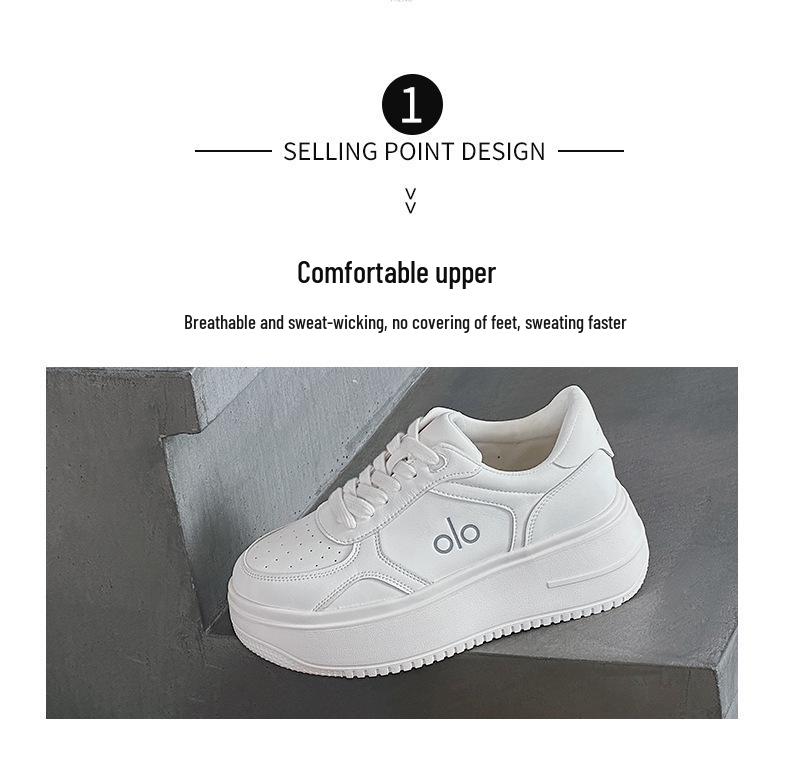 European Style Genuine Leather Thick-Soled White Sneakers - Summer 2025 Trend: Comfortable, Casual, Fashionable Sports Shoes