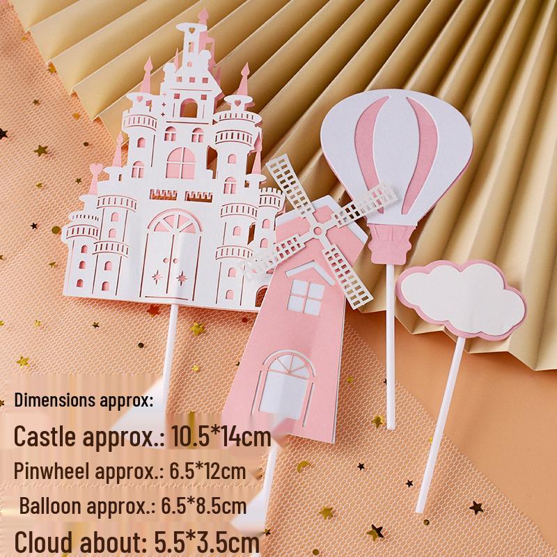 Pink & Gold Royal Birthday Cake Topper Set
