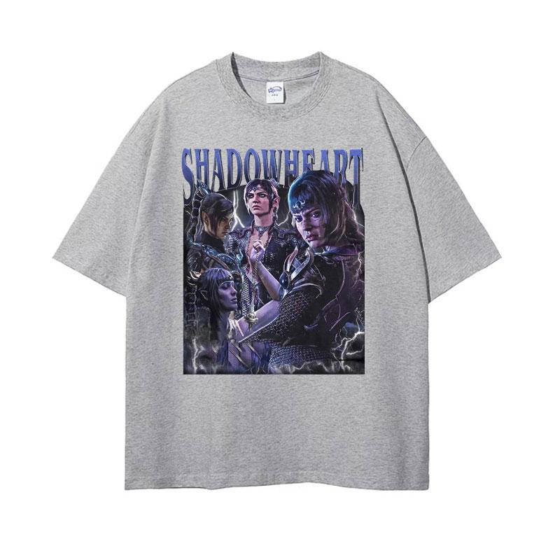 Shadowheart Baldurs Gate 3 Vintage T Shirt Mens Women Clothing Fashion Gothic Tshirts Male Cotton Oversized Tshirt Streetwear