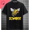 UnisexS Zombie Bee Apocalypse Graphic TShirt with Creepy Undead Horror Design Black Pure Cotton Shortsleeve Tee Outdoor Clothing