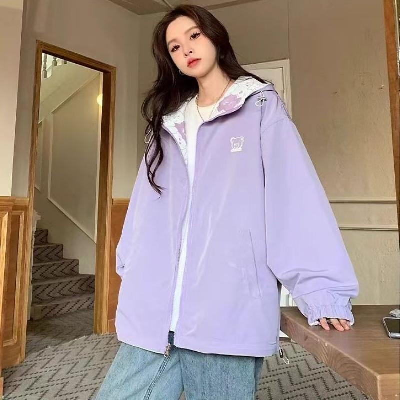 Girl in a reversible jacket2026New Spring and Autumn Thin Casual Jacket, Windbreaker