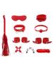 Erotic  Set Sexy Leather Plush Sex Toys Bondage Kit Handcuffs Feather Blindfold Flirt Exotic Accessories Couples Adult Games