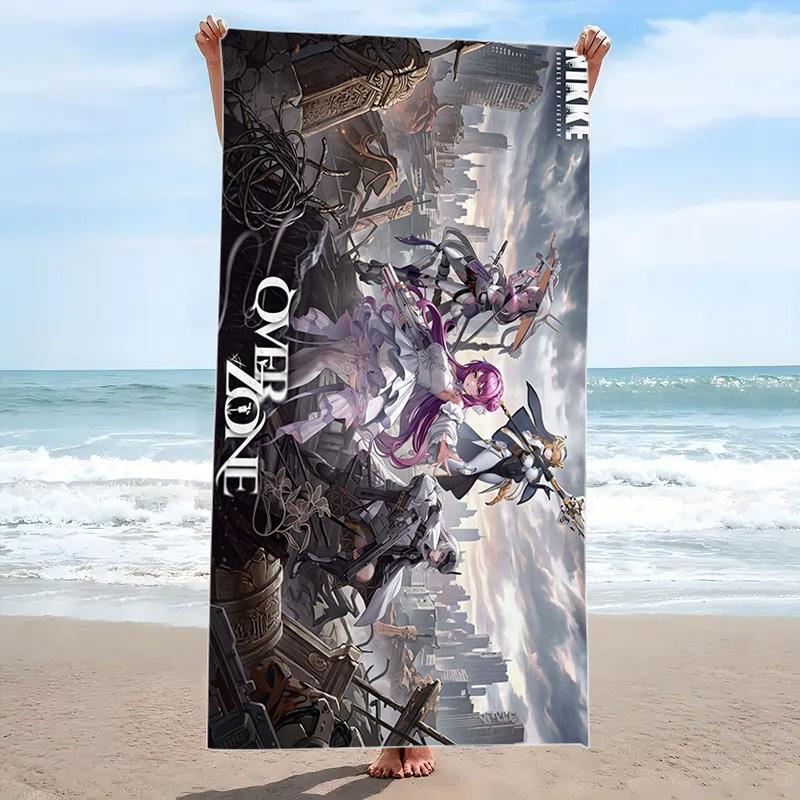 GODDESS OF VICTORY NIKKE Print Beach Towel, Large Soft Quick Dry Towel for Beach Camping Swimming