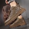 Fashion Men's Classics Retro Work Boots Fashion All-match Man Shoe Round Toe Lace-up Boots Men Waterproof Casual Motorcycle Shoes