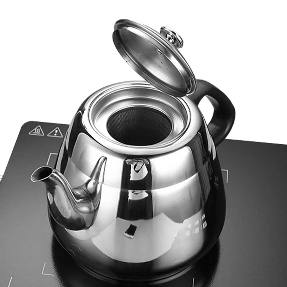 Teekessel 1,5l Edelstahlkessel Kaffeekessel 2l Teefilter für Restaurant Café Täglichen Gebrauch