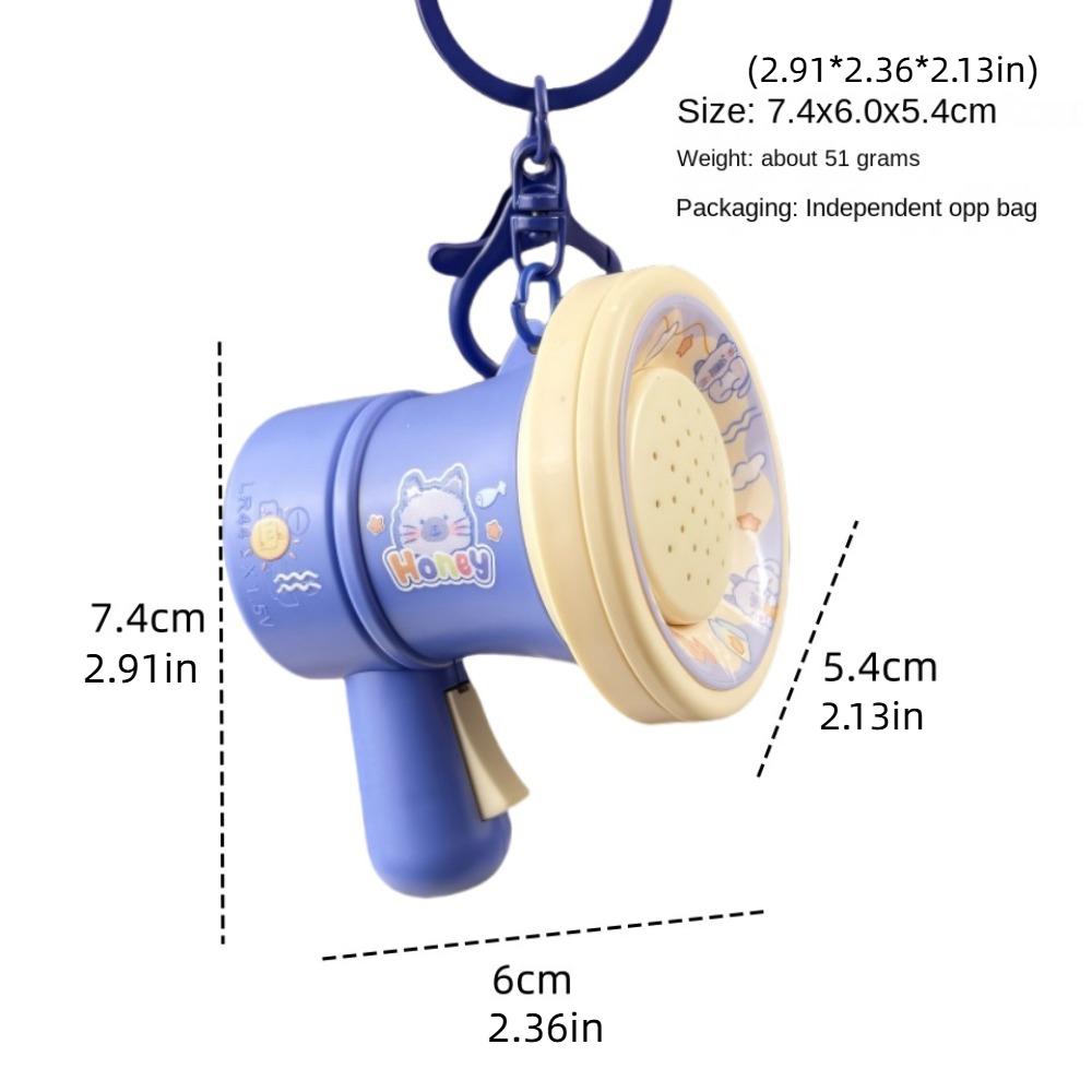 Candy Color Recording Speaker Music Keychain Cartoon Bear Handheld Speakers Toy  Bag Charm