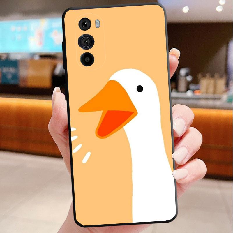 Cute Cartoon Goose Duck Phone Case For Motorola Edge 60 50 40 Pro 60 50 40 30 Ultra Neo Fusion Moto G Play G Stylus G Carcasas