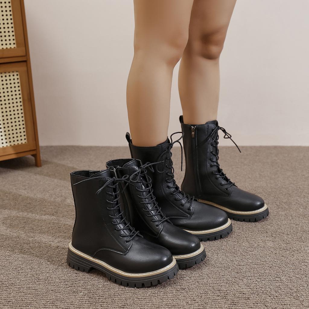 Plus Size Martin Boots Women's New Versatile Single Boots Platform Boots Women's Boots for Autumn 2025