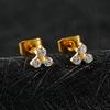 1 Pair Right Grand ASTM F136 Titanium 20G Trinity CZ Stud Earrings Simple Hypoallergenic Triple Flower Cartilage Earring Set
