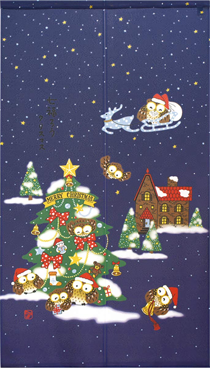 

Noren Kobo Норен Талисман на удачу Рождественский гобелен Счастливый 85 см Ширина х 150 см Семь Счастливых 93522 Занавеска, Сова, Серия, Дерево, Санта, Постер, Бог, Длинный, Боги, синий