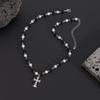 High-end Diamond-encrusted Cross Necklace Men's Hip-hop Niche Men's Diamond Ball Splicing Collarbone Chain Jewelry
