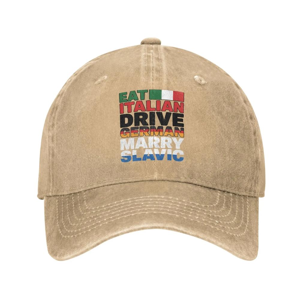Eat Italian Drive GerUnisex Marry Slavic Merch Baseball Caps Unisex Fashion  Hats Cap Adjustable Trucker Hat