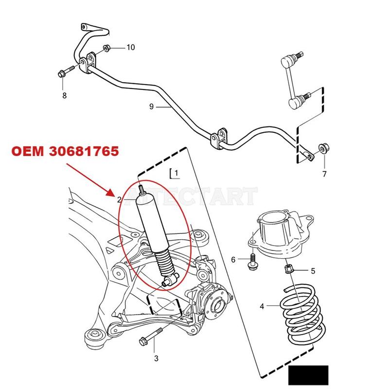 

1x Rear Shock Strut With Self-Leveling For 2001-2009 Volvo S60 V70 XC70 Nivomat 30683625 30760056 30681745 30770097 Brand New REAR LEFT