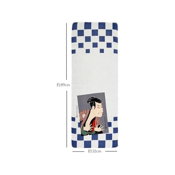 Yamamoto Jin Shoten (Official) Double Gauze Tenugui Edo Bee (Sharaku) Double Gauze Tenugui Approx. 32cm X 89cm 100% Cotton (Made In Japan)