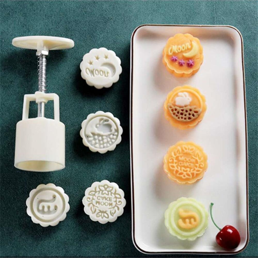 

Форма для місячного торта Фестиваль середини осені ручний тиск Flower Moon Cake Mold DIY Hand Mooncake Pressure Fondant Decoration Tools