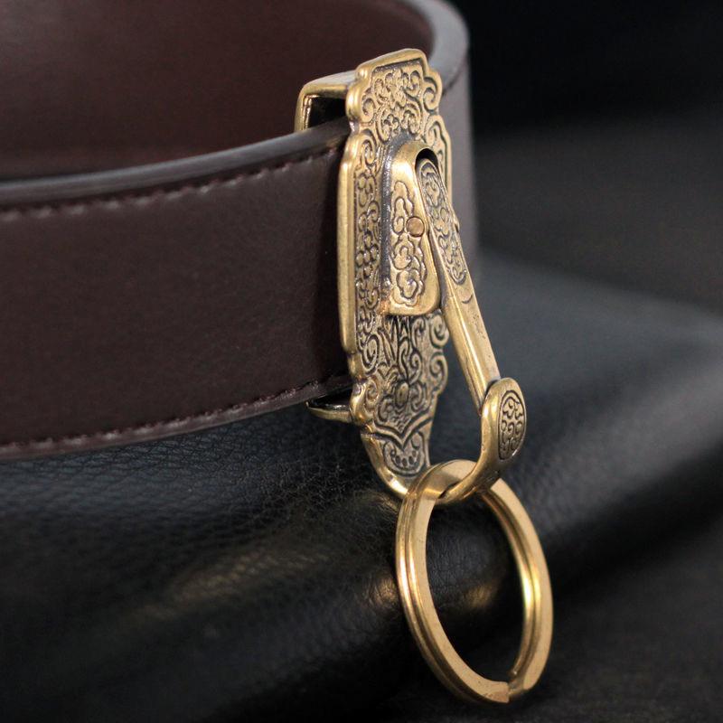 1 Pezzo Fibbia per Cintura Vintage in Metallo Anti-Perdita Portachiavi Portatile in Ottone Fibbie Gancio Portachiavi Design Retrò Catena Accessori Fai da Te