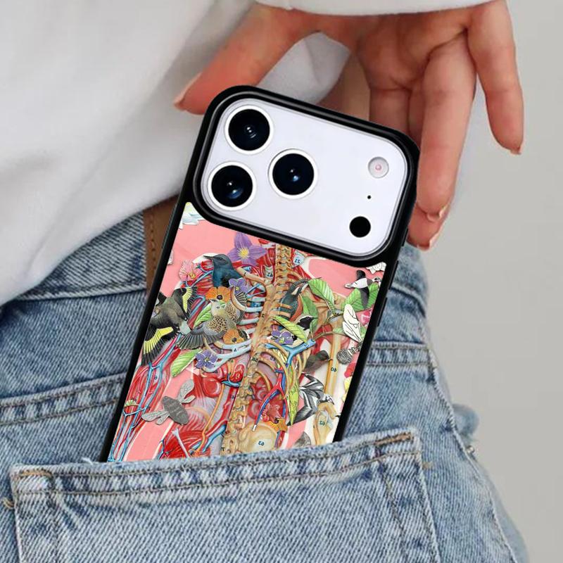 Human Brain Art Phone Case for iPhone 16e 15 14 13 12 17 Pro Max Plus Air 17pro Cover Coque