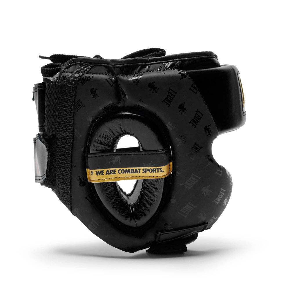 LEONE 1947 Boxen Training Unisex mit Wangenknochen Größe CS445 Kopfschutz, [DNA] Schutzvorrichtungen, Klettverschluss, Rutschfestes Futter, Schwarz, L, [Authentisch]