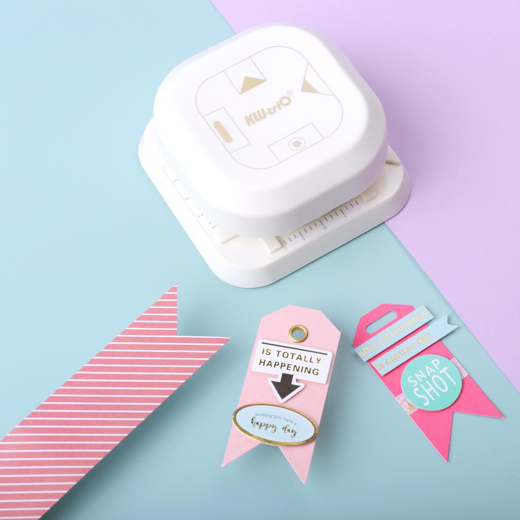 KWtriO 4in1 Corner Trimmer Squarer Puncher Slot Punch Paper Cutter In Oval Fish Eye