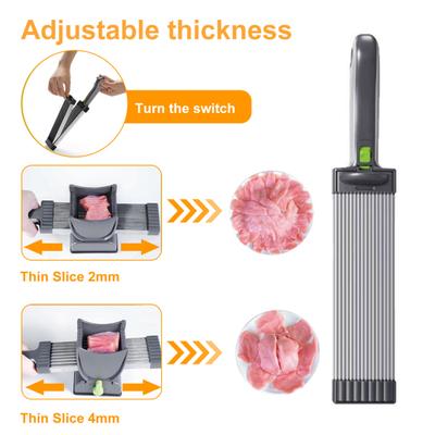 Yousheng Meat Slicer Cutter for Meat Slicing Shredding Manual Food Slicer for Beef Pork Mutton Adjustable Thickness Meat Cutter with Sharpener