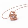 Exquisite Pure Russian 585 Purple Gold Luxury Flash Diamond Opal Lock Sleeve Chain Plated Rose Gold Lifetime Lock Love Necklace