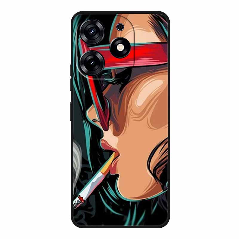 For Tecno Spark 20 Pro Case Wolf Soft Silicone TPU Back Cover Phone Cases For Tecno Spark20 Pro KJ6 Cute Animals Protector Funda