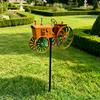 Garden Wind Spinner, Tractor Windmill Stake with Rotating Wheels for Patio Yard Garden, Unique Outdoor Sculptures Ornament Gift for Friends Family