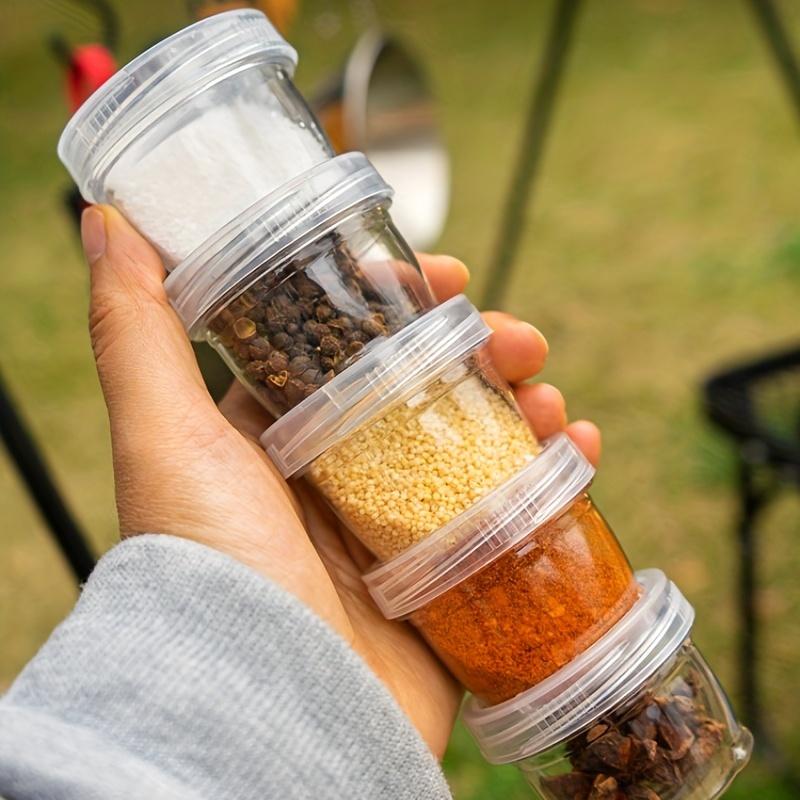 5pcs Camping Spice Containers Portable Travel Spice Containers Spice Jars with Label for Outdoor Camping BBQ Picnic Portable Spice Shaker Bottles Sets