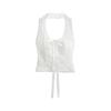 American-Style U-Neck Halter Bow Camisole with Chest Pads - Women's Lace Jacquard Slimming Top