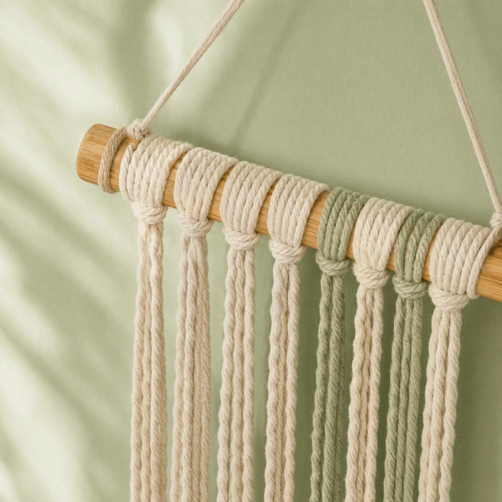 Cotton Woven Wall Art 7.87x25.98in Macrame Wall Art Chic Boho Wall Decor for Living Room