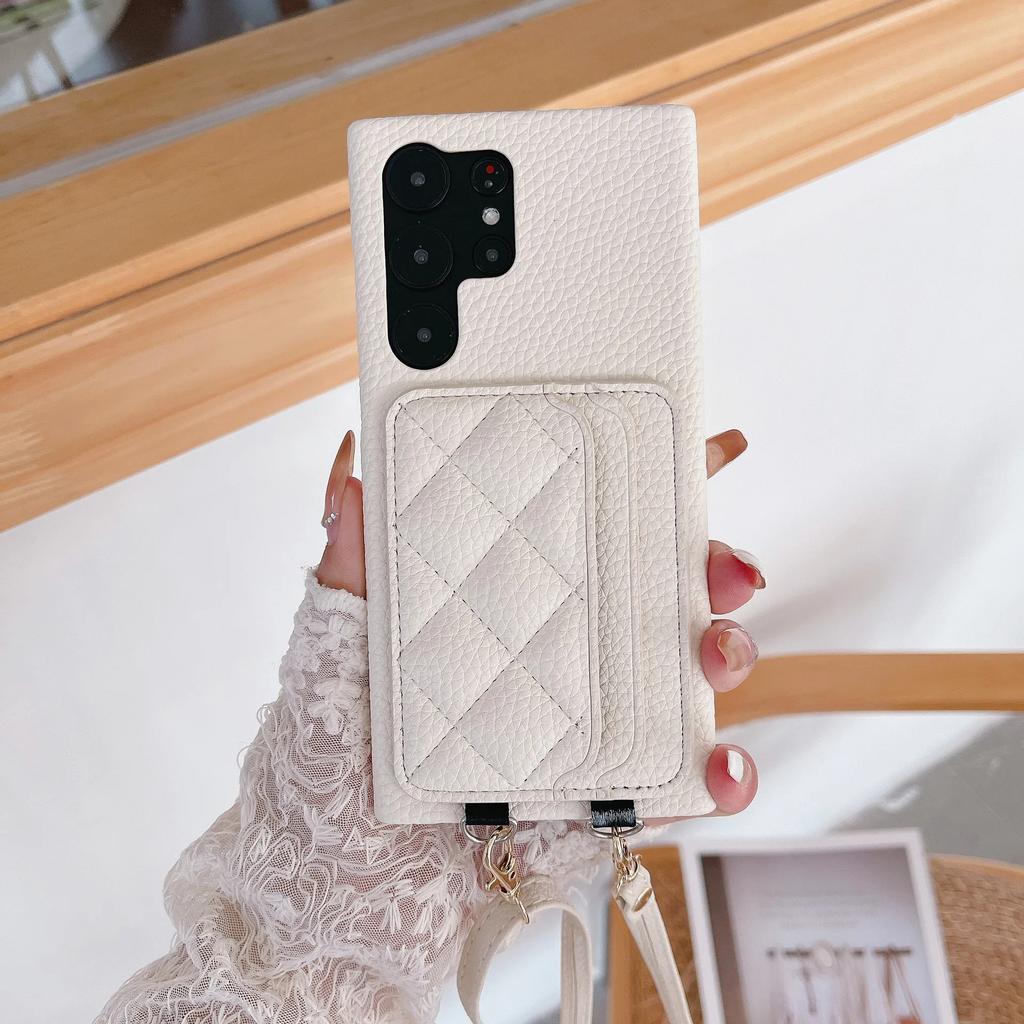 Leather Crossbody With Card Holder Phone Case for Samsung Galaxy S24 S22 Ultra Plus S23 FE A15 A25 A35 A55 A24 A34 A54 A14 Cover