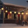 Christmas Fairy Curtain Lights 9.8ft Snowflake Ice Pick Light USB Remote Indoor Decorations Twinkle Lamp for Bedroom Xmas Window