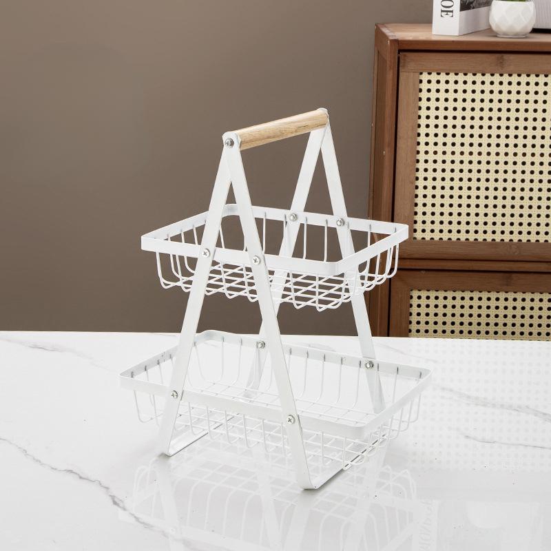 No Assembly Desktop Multi Tier Fruit Storage Basket Standing Organizer