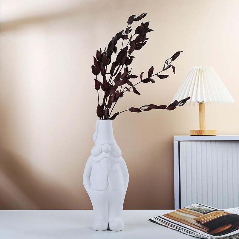 Nordisch Modern Weiße Keramikvase für Heimdekoration und Blumengestecke