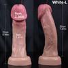 White Realistic Silicone Dildo with Mushroom Head, Strong Suction Cup, Soft Body-Safe Silicone, Waterproof, Discreet Packaging