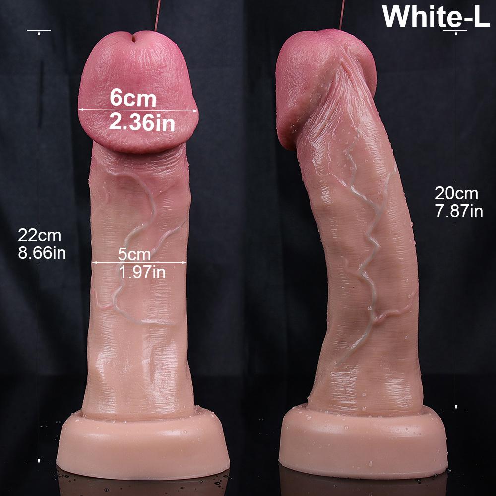 White Realistic Silicone Dildo with Mushroom Head, Strong Suction Cup, Soft Body-Safe Silicone, Waterproof, Discreet Packaging